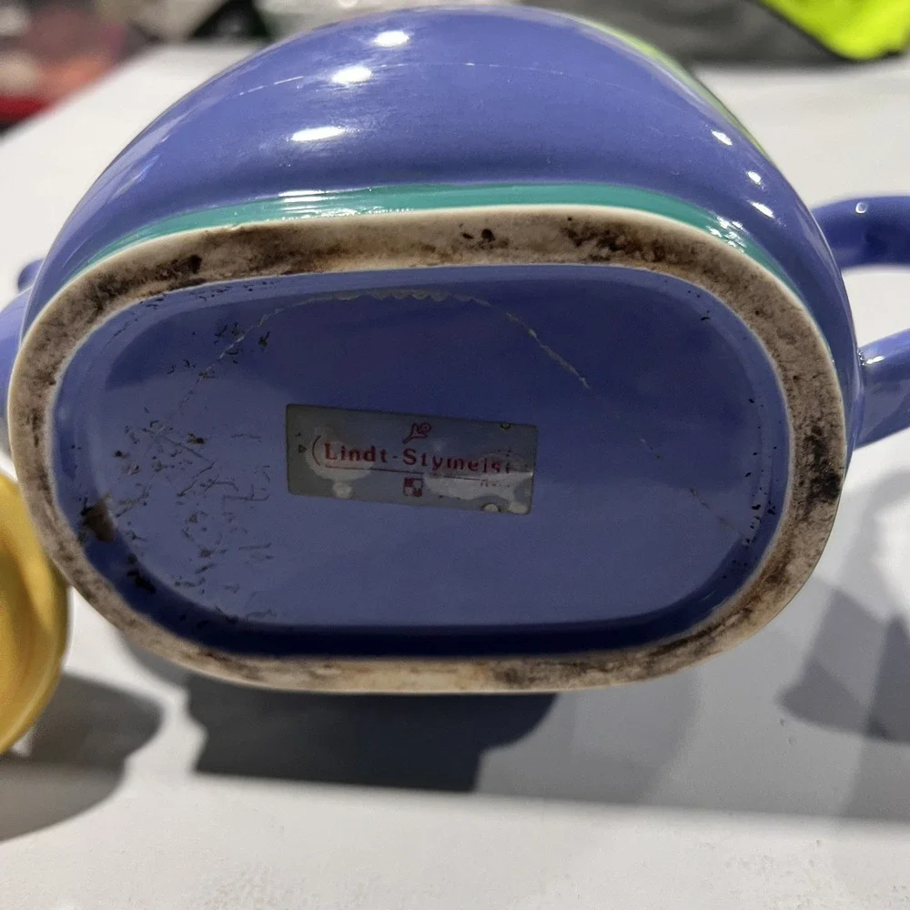 Lindt Stymeist Colorways Rectangular Teapot w Lid Vintage 1980s Color Block
